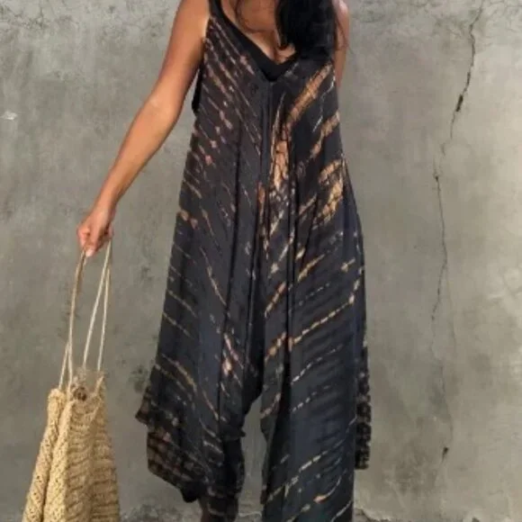 NEW Tie-Dyed Boho Jumpsuit ONE SIZE - Picture 2 of 9